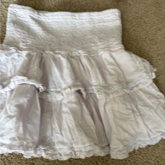 Sunday best Aritzia boho coquette smocked mini ruffle skirt size small - Picture 4 of 16